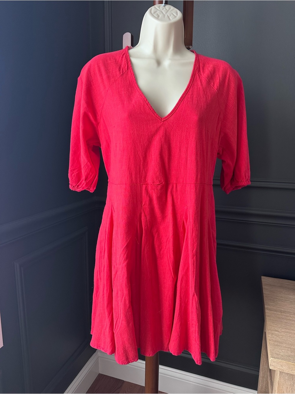 UNIVERSAL THREAD V-Neck Short Sleeve Mini Summer Dress Cotton Rayon Blend XS